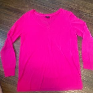 Hot pink, lightweight sweater, size large